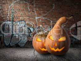 Pumpkins and graffiti