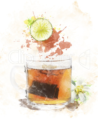 Watercolor Image Of  Tea