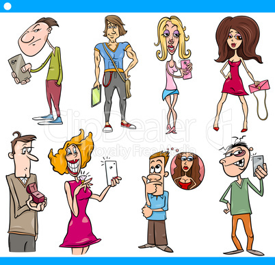 people characters set cartoon illustration