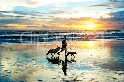 Running on the beach