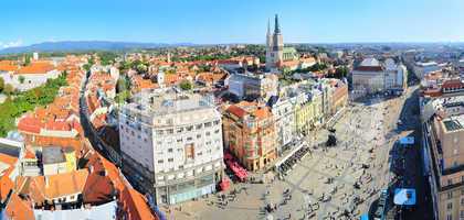 Croatian Zagreb aerial view