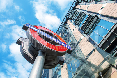 LONDON - SEP 29, 2013: London underground station sign. 3.5 mill