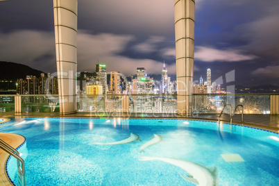 HONG KONG - MAY 5, 2014: Wonderful city skyline at night. More t
