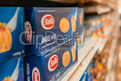 NEW YORK CITY - JUNE 8, 2013: Angel Hair box of Pasta Barilla on