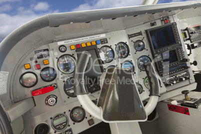 Cockpit of a Cessna Airplane.