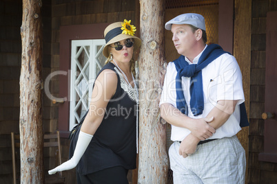 Attractive Couple Dressed in Outfits from the Twenties Era