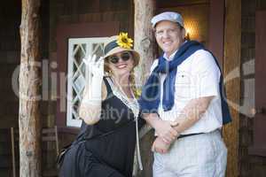 Attractive Couple Dressed in Outfits from the Twenties Era