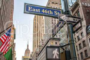 Fifth Avenue street signs and buildings