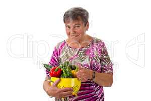 Seniorin mit Gemüse - Senior woman with vegetables