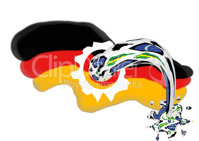Deutsche Fahne und Fußball