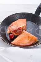 flambed pancakes with figs and cherries