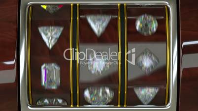 Spinning luxury casino slot machine with diamonds