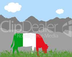 Kuh Alm und Italienfahne