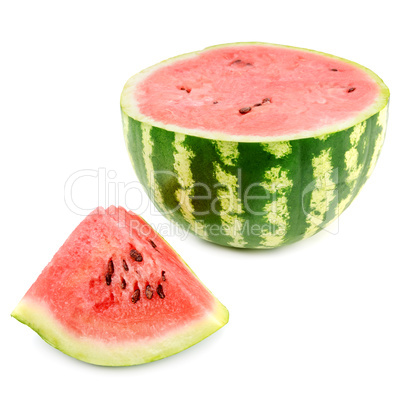 cut watermelon isolated on white background