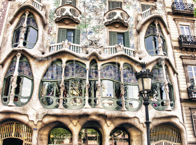 BARCELONA, SPAIN - MAY 24: Casa Batllo Facade. The famous buildi
