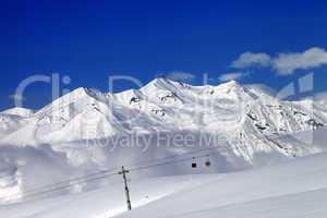 Ski resort at nice sun day