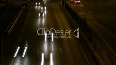 Long Shutter Traffic Car Light Streaks at Night