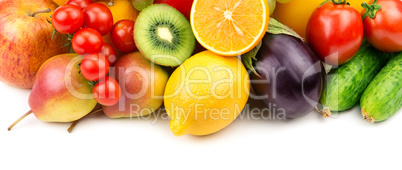 fruits and vegetables isolated on white background