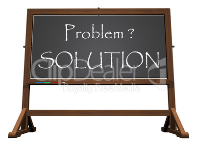 School blackboard for solution - 3D render