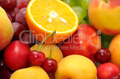 fresh fruits and vegetables isolated