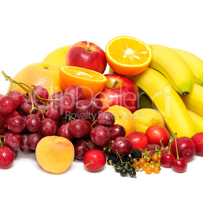 fresh fruits and vegetables isolated