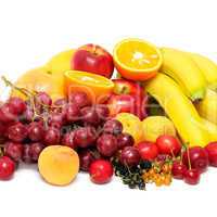 fresh fruits and vegetables isolated