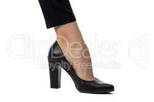 Black shoe on heel