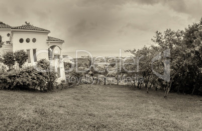 Countryside of Honduras with seaview