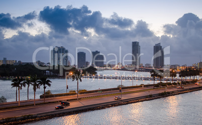 Skyline of Miami on a beautiful dawn