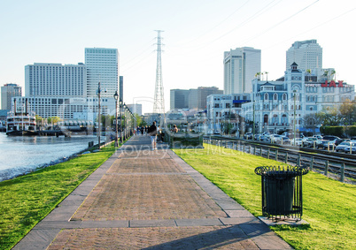 NEW ORLEANS - MARCH 6, 2009: City skyline on a beautiful sunny d