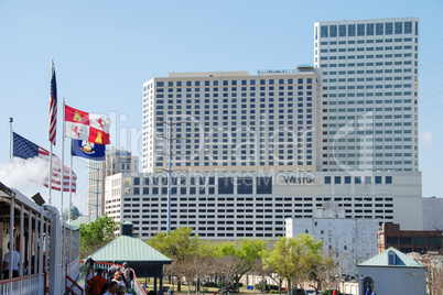 NEW ORLEANS - MARCH 6, 2009: City skyline on a beautiful sunny d