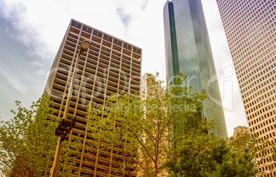 Houston Buildings. City skyline with modern skyscrapers on a bea