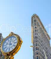 NEW YORK CITY - FEB 12: The Flatiron building with the 5th Ave B