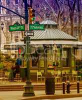 NEW YORK CITY - FEB 10, 2012: Entrance of Bryant Park on the Ave
