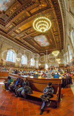 NEW YORK CITY - FEB 10: People study in the New York Public Libr