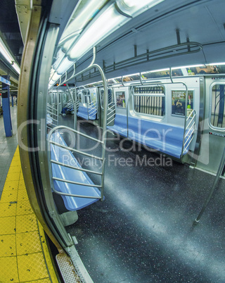 NEW YORK CITY - FEB 14: Interior of NYC Subway train, February 4