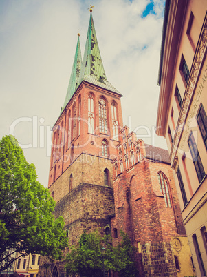 Retro look Nikolaikirche Church Berlin