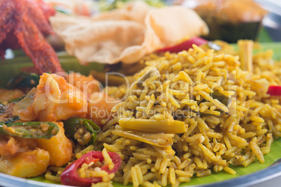 Indian biryani rice closeup