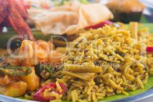 Indian biryani rice closeup