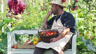 Man with fresh vegetables