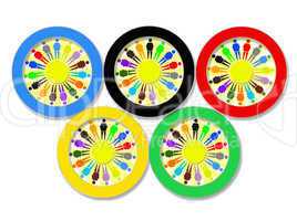 Olympic rings on the white