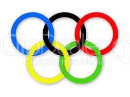 Olympic rings on the white