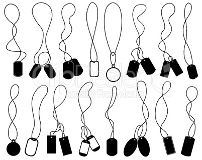 Set of different dog tags