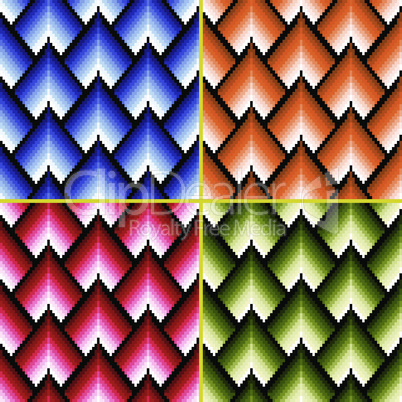 Four seamless patterns with different colors