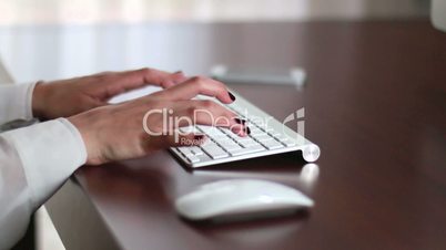 Businesswoman Office Working Keyboard and Mouse Browsing