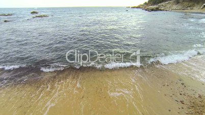 Aerial Drone View Mediterranean Beach