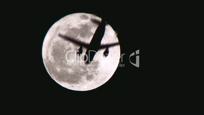 Full Moon and Plane Crossing