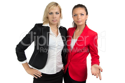 Two business lady looking at camera