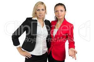 Two business lady looking at camera