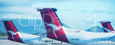 AYERS ROCK, AUSTRALIA - JULY 15: Aircrafts of the Qantas fleet a